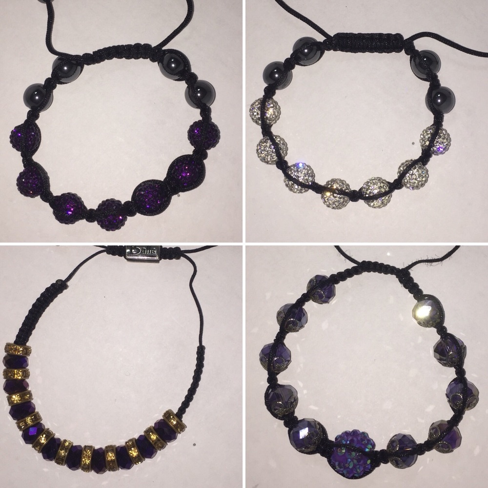 EUC Adjustable Rhinestone Bracelet Set